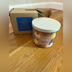 Bath & Body Works ~ WHITE PUMPKIN ~ Three 3 Wick Candle New 14.5 Ounce